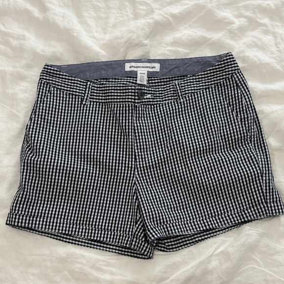 Amazon Essentials Women's Checkered Black and White Shorts - Picture 1 of 6